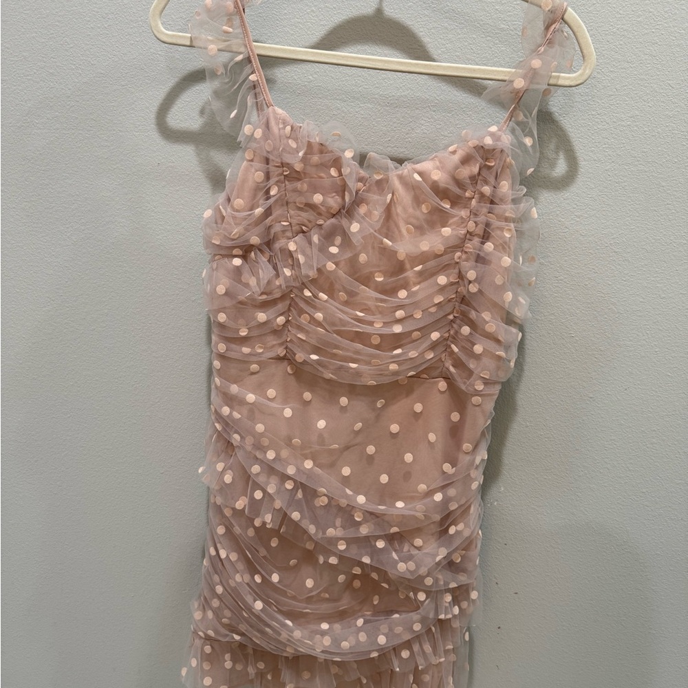 Pink Polka Dot Ruffle Dress